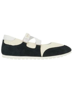 Marni Round-Toe Low-Top Trainers - Black
