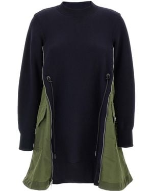 Sacai Sponge Mini Dress - Blue