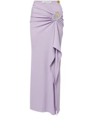 Christopher Esber Spiral Beach Glass Ribbed-Knit Jersey Maxi Skirt - Purple