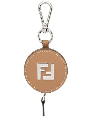 Fendi Leather Key Ring - White
