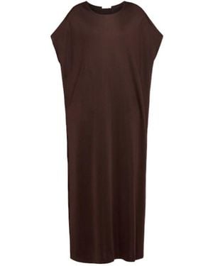 The Row Kaori Shiny Viscose Long Dress - Brown