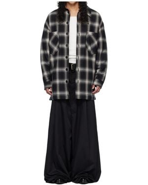 Lu'u Dan Fat Boy Flannel Plaid Shirt - Black