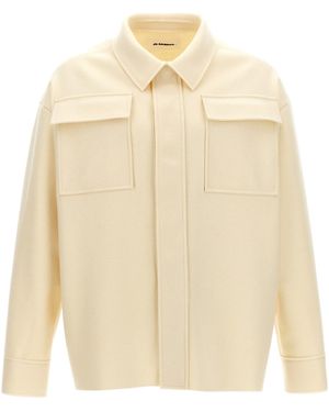 Jil Sander Long-Sleeved Felted Shirt - Natural