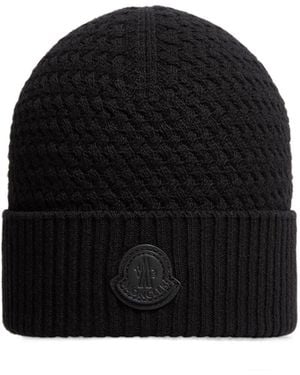 Moncler Cashmere Blend Beanie - Black
