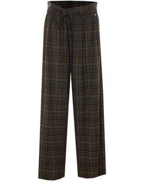 Aniye By Checked Drawstring Pants - Black
