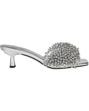 Michael Kors 50Mm Amal Crystal-Embellished Sandals - White