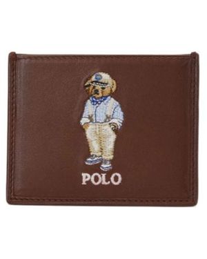 Ralph Lauren Logo-Embroidered Leather Cardholder - Brown