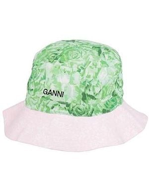 Ganni Printed Bucket Hat - Green