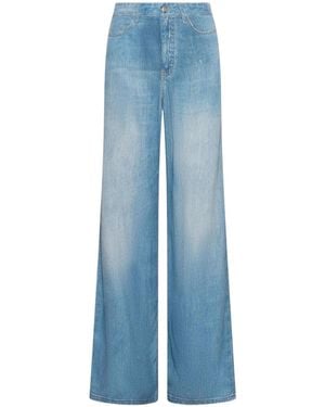 Marella Flowing Viscose-Blend 5-Pocket Trousers - Blue