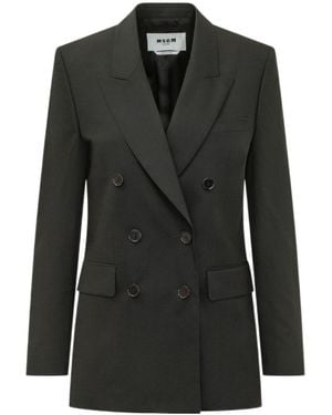 MSGM Double-Breasted Blazer - Black