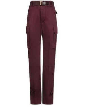 Saint Laurent Solid-Color Cargo Trousers - Red