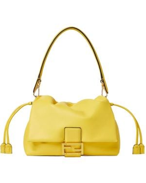 Fendi Mamma Baguette Medium Leather Crossbody Bag - Yellow