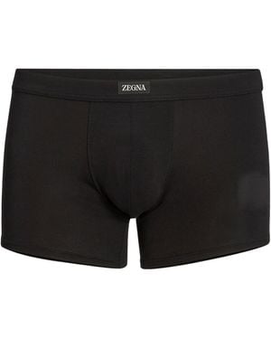 ZEGNA Logo Waist-Side Knickers - Black