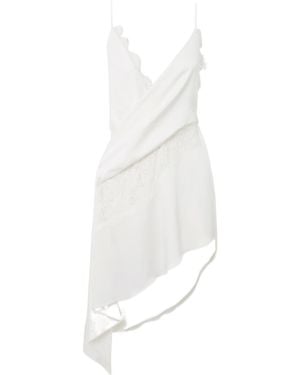 Alex Perry Lace Asymmetric Mini Dress - White
