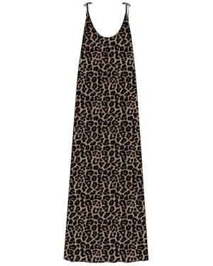 Anine Bing Flora Animal-Print Midi Dress - Multicolor