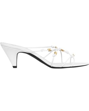 Celine Uptown Heeled Mule - White