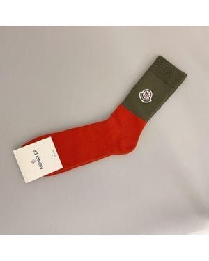 Moncler Logo Socks - Red