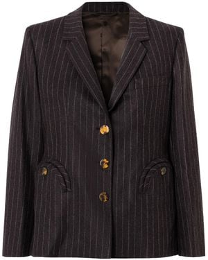 Blazé Milano Akira Pinstriped Wool And Cashmere-Blend Blazer - Black