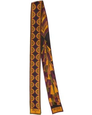 PUCCI Mixed Print Silk Bandeau - Brown