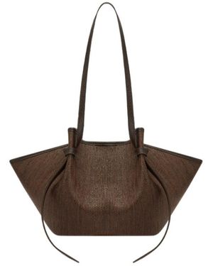 Yuzefi Mochi Woven Raffia Tote Bag - Brown