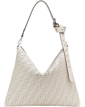 Fendi After Ff Motif Shoulder Bag - White
