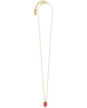 Saint Laurent Strawberry Chained Necklace - White