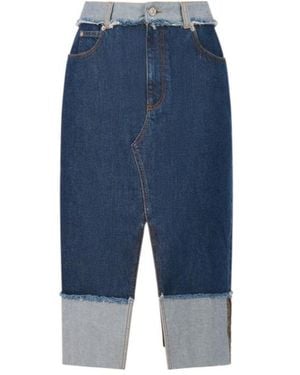 Marni Denim Inside-Out Midi Skirt - Blue