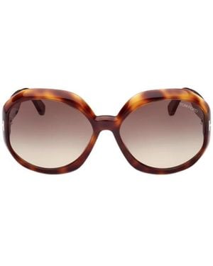 Tom Ford Tortoiseshell Oval-Frame Sunglasses - Pink