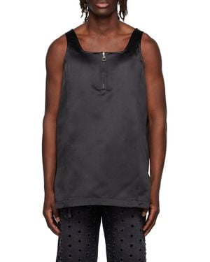 we11done Square Collar Semi-Zipper Vest - Multicolour