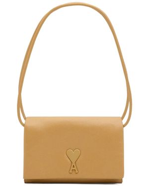 Ami Paris Voulez-Vous Logo-Appliqué Clutch Bag - Metallic
