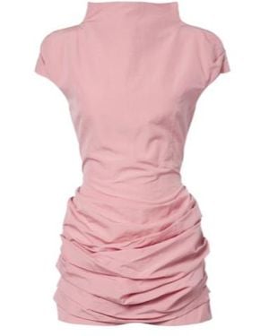Magda Butrym Draped Cotton And Silk Minidress - Pink