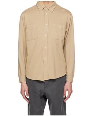 Officine Generale Button-Down Long-Sleeved Shirt - Natural