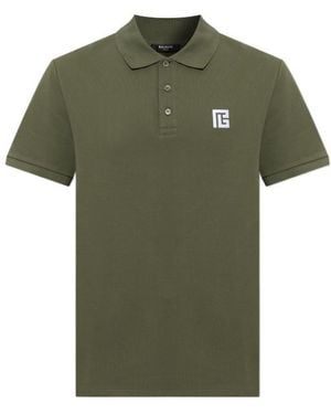 Balmain Short-Sleeved Polo Shirt - Green