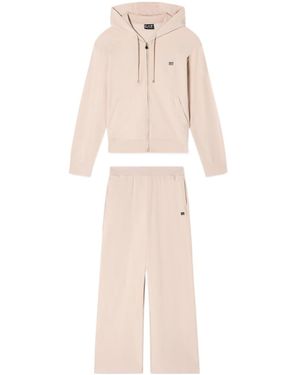 EA7 Stretch Hooded Tracksuit Set - Natural