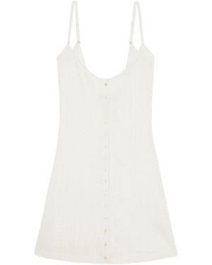 Donde Esteban Guayabera Knitted Mini Dress - White