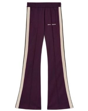 Palm Angels Logo Embroidered Side Stripe Detailed Track Pants - Purple