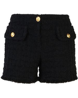 Versace Fringed Hem Blend Shorts - Black