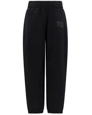 T By Alexander Wang Puff Logo Essential Terry Sweatpants - Black
