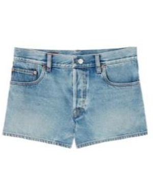 Gucci Stonewashed Denim Shorts - Blue