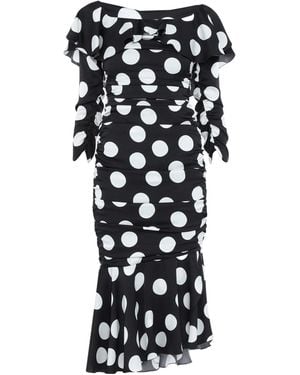 Dolce & Gabbana Polka Dot Satin Dress - Black