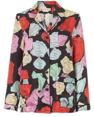 Marni Floral Silk Shirt - Red