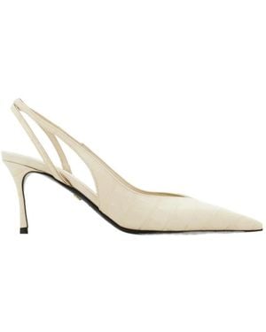 Ferragamo Mid Heel Slingback - White