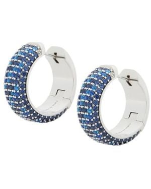 Loewe Pavé Hoop Earrings - Blue