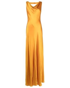 Alberta Ferretti Sweetheart Neck Long Dress - Metallic