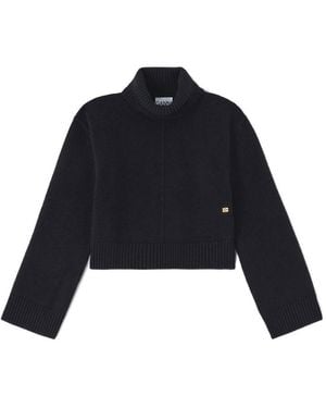 Ganni Wool Turtleneck Jumper - Blue