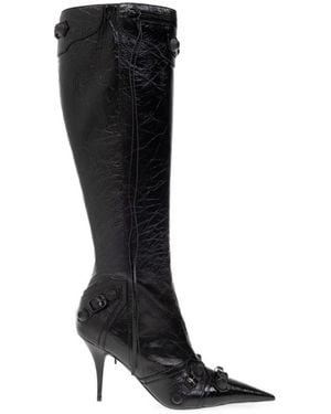 Balenciaga Cagole Heeled Boots - Black