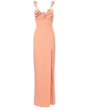 David Koma Floral-Applique Gown - White