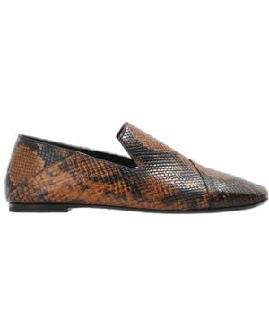 IRO Snakes-Print Loafers - Brown