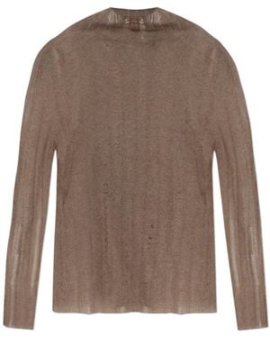 Fabiana Filippi Sheer Ribbed Knitted Jumper - Brown