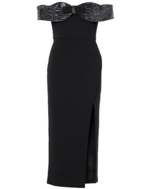 Self-Portrait Strapless Embellished Midi Dress - Black